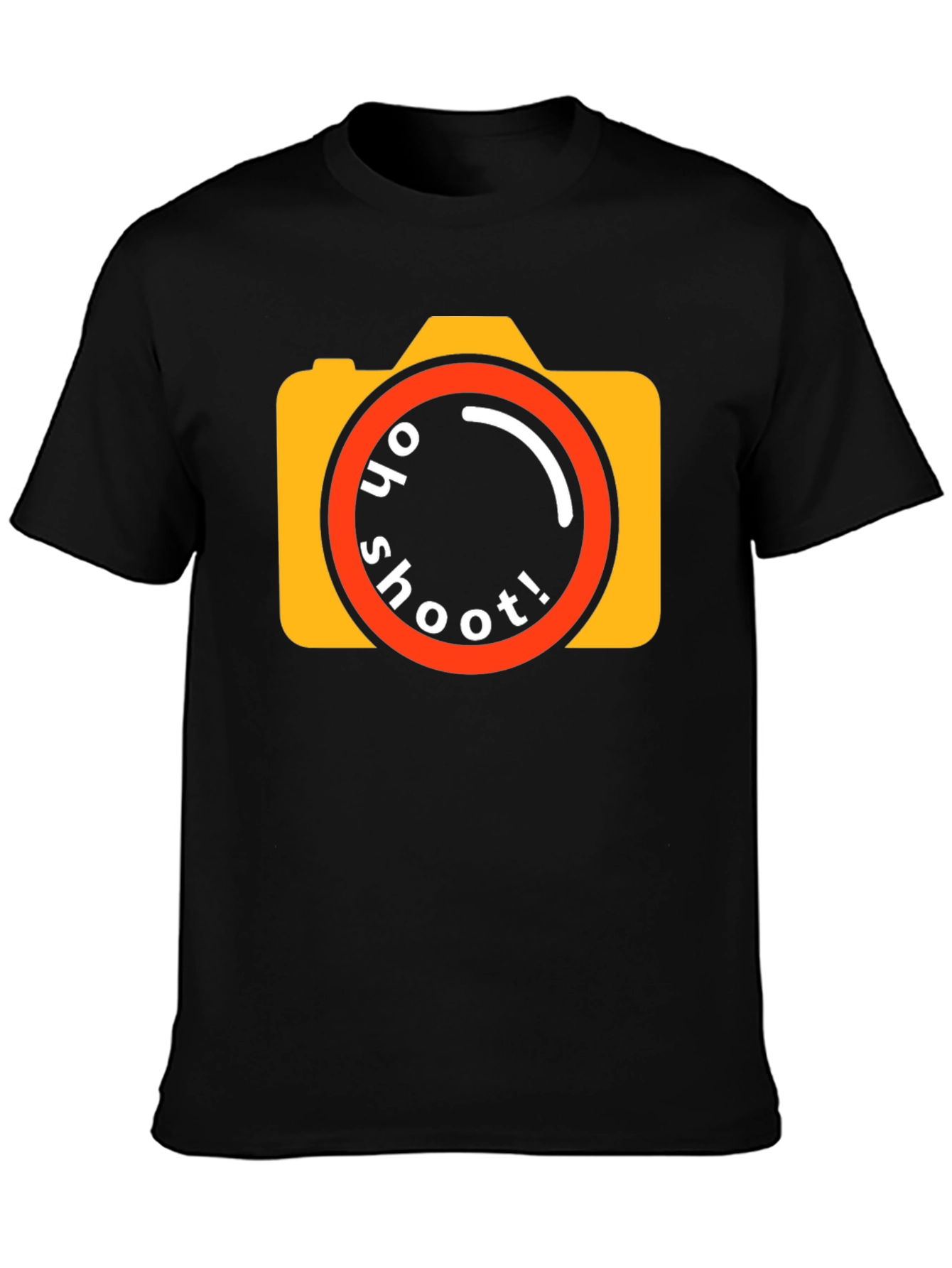 Oh Shoot! Camera Graphic Tee - Black Cotton T-Shirt