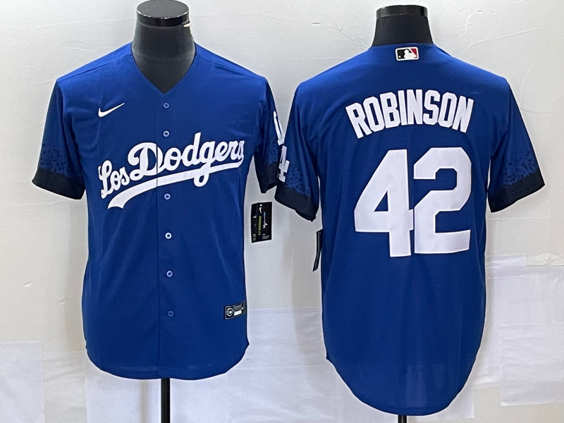 Men's Los Angeles Dodgers Jackie Robinson #42 Royal City Connect Replica Player Jerseys