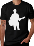 Silhouette Guitar Player Graphic Tee - Black