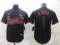 Men's St. Louis Cardinals Ozzie Smith #1 Black Replica Baseball Jerseys