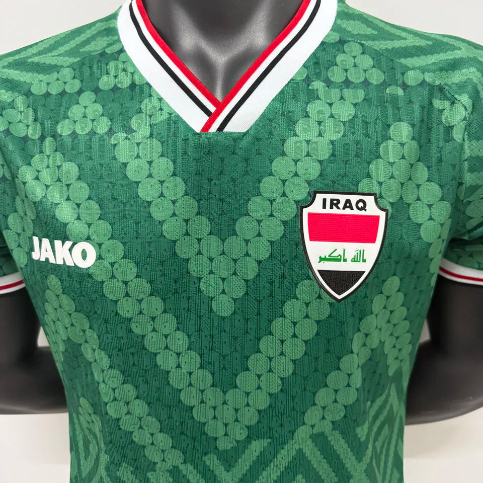 2026/27 Iraq Away Green Player Version Soccer Jersey Detail 1