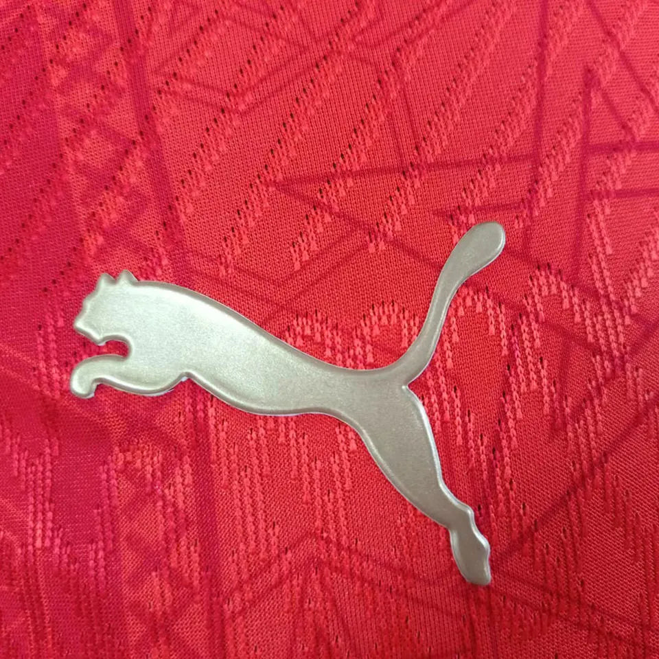 2025 Morocco Home Red Player Version Soccer Jersey Detail 3