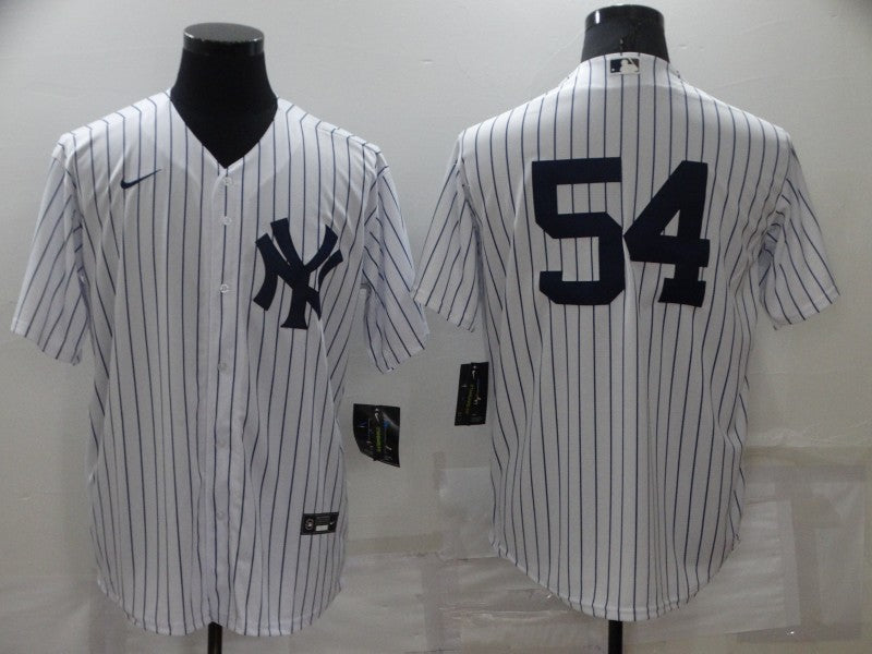 Men's New York Yankees Aroldis Chapman #54 White Replica Player Name Jerseys