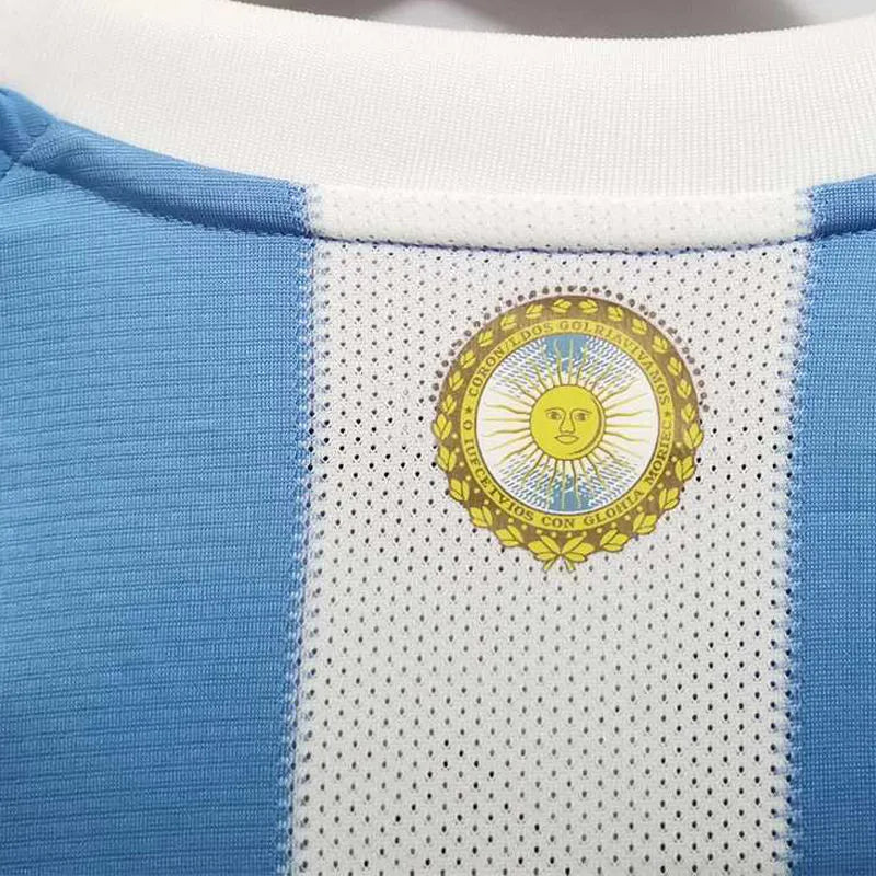 2010 Argentina Home Retro Retro Soccer Jersey Detail 4