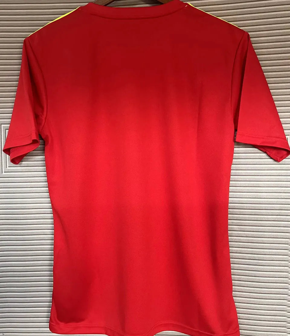 2018 Spain Home Red Retro Soccer Jersey Back