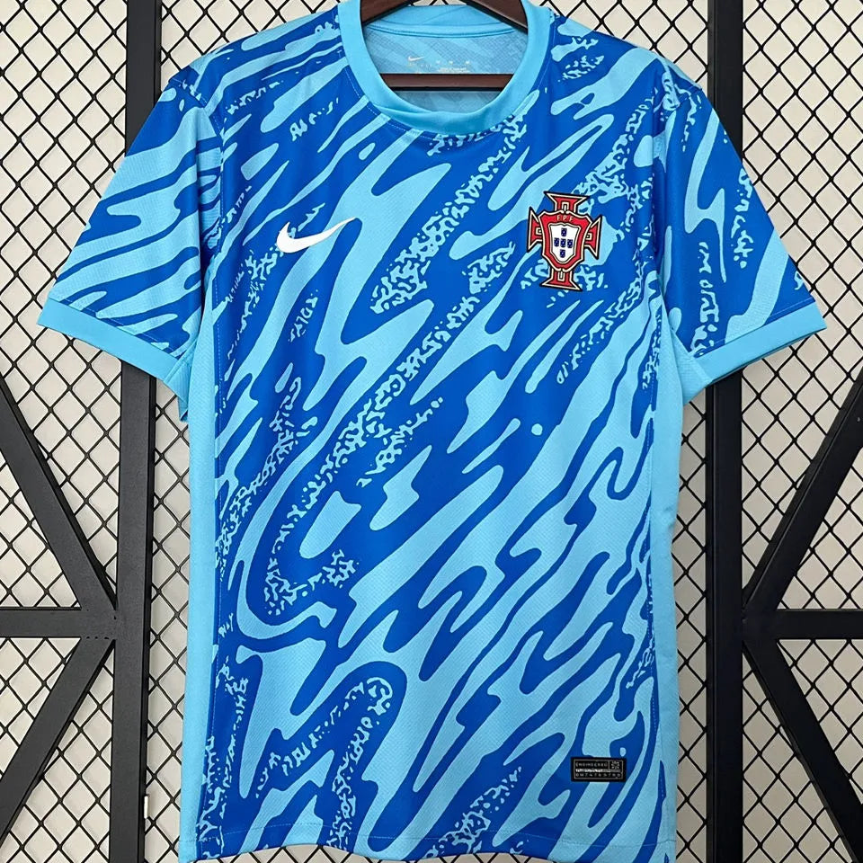 2024/25 Portugal Blue GK Fans Soccer Jersey Front