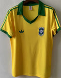 1978 Brazil Home Yellow Retro Soccer Jersey Front