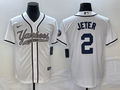 Men's New York Yankees Derek Jeter #2 White Player Jerseys Joint Edition