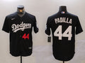 Men's Los Angeles Dodgers Vicente Padilla #44 Black Replica Player Jerseys