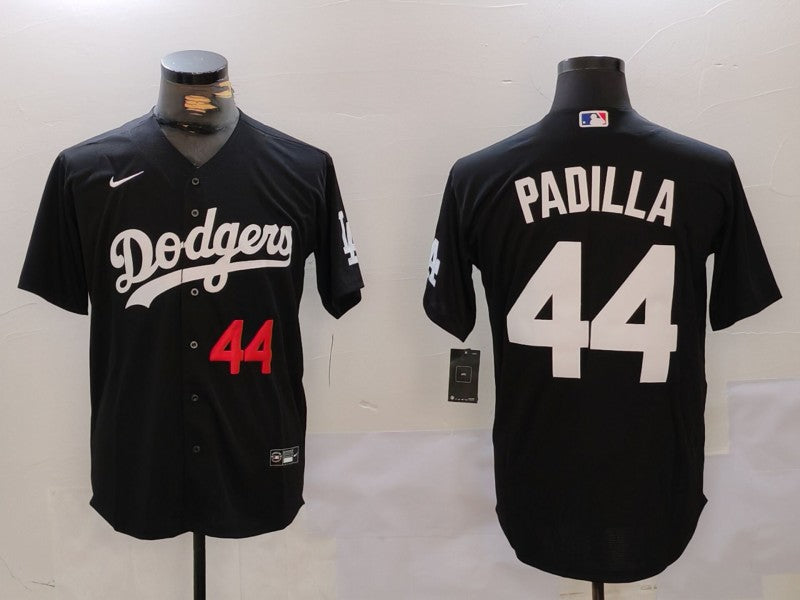 Men's Los Angeles Dodgers Vicente Padilla #44 Black Replica Player Jerseys