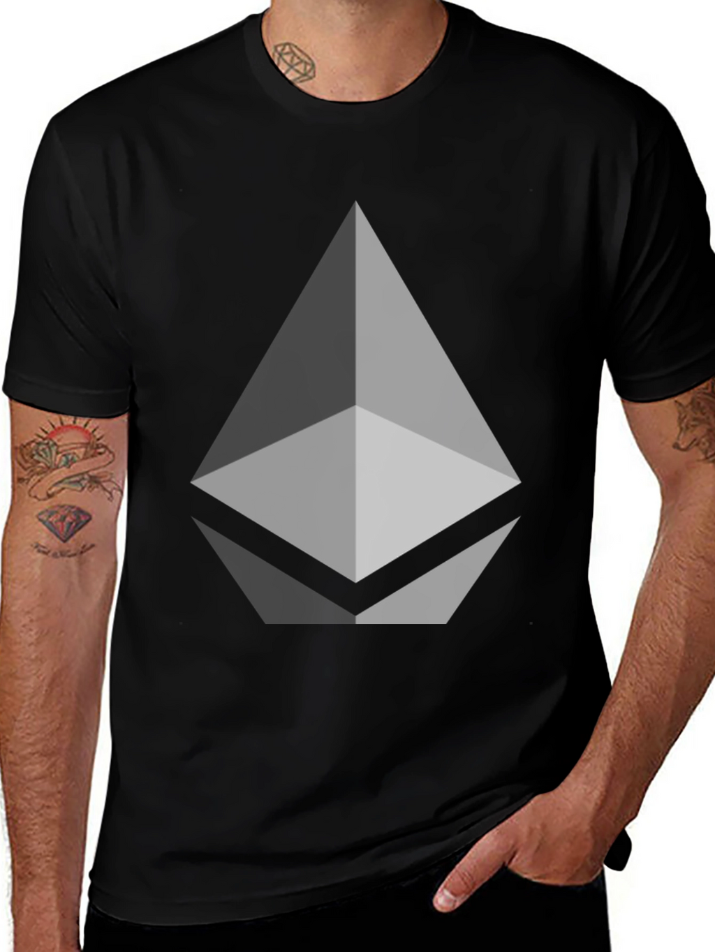 Ethereum Logo Black T-Shirt Crypto Currency Tee
