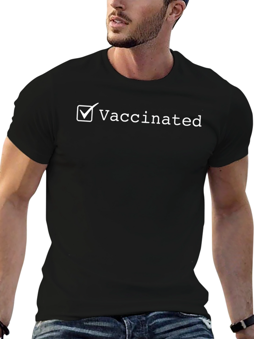 Vaccinated Black T-Shirt