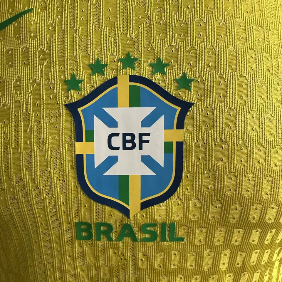2025/26 Brazil Home Yellow Player Version Jersey Detail 2