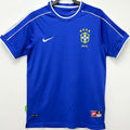 1998 Brazil Away Blue Retro Soccer Jersey Front