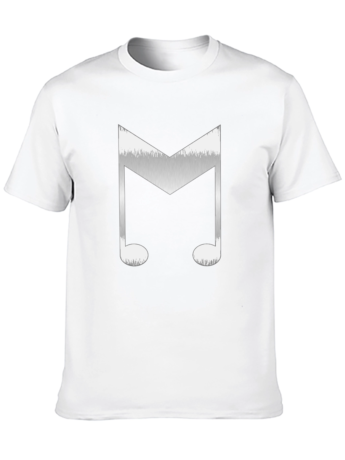Music Note Letter M Graphic Tee - Black Cotton Blend