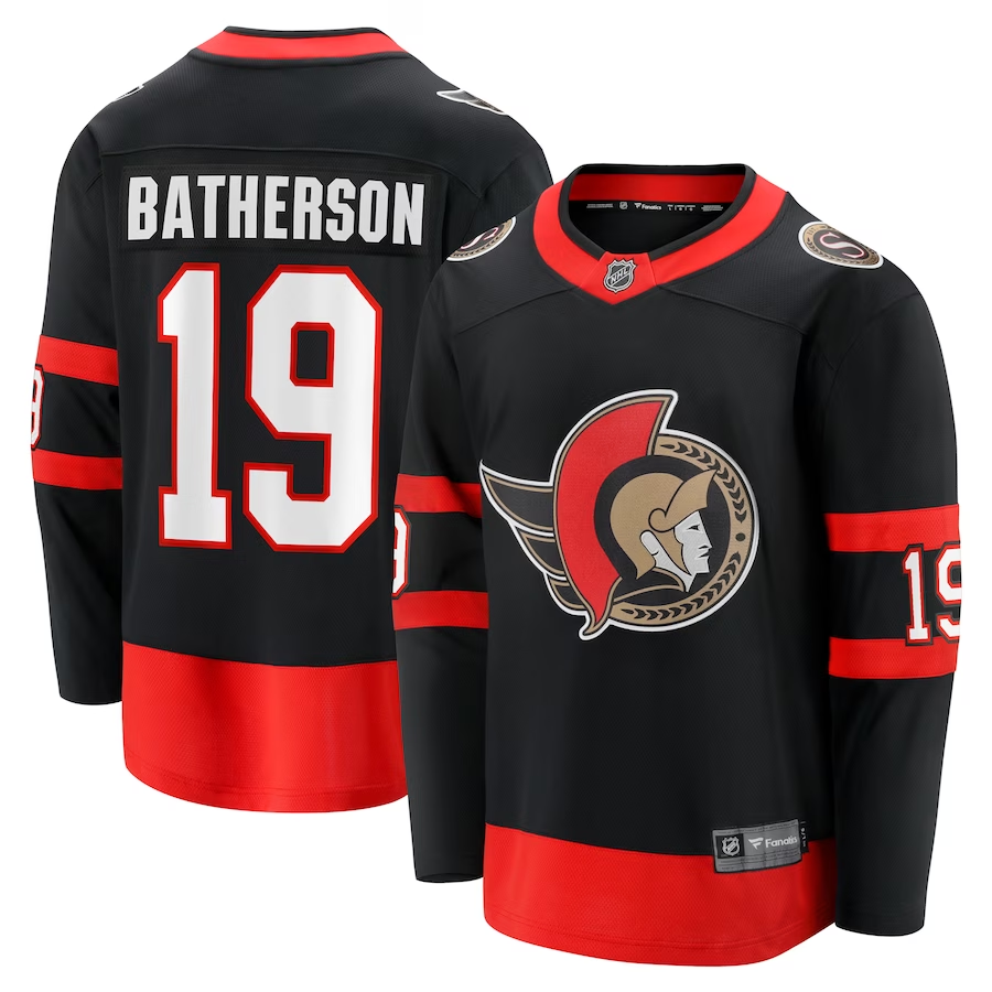 Men's Ottawa Senators Drake Batherson #19 Black Player Game Jerseys