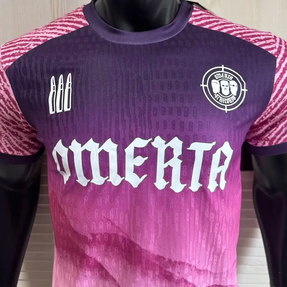 2026 Omerta Pink Player Version Soccer Jersey Detail 1