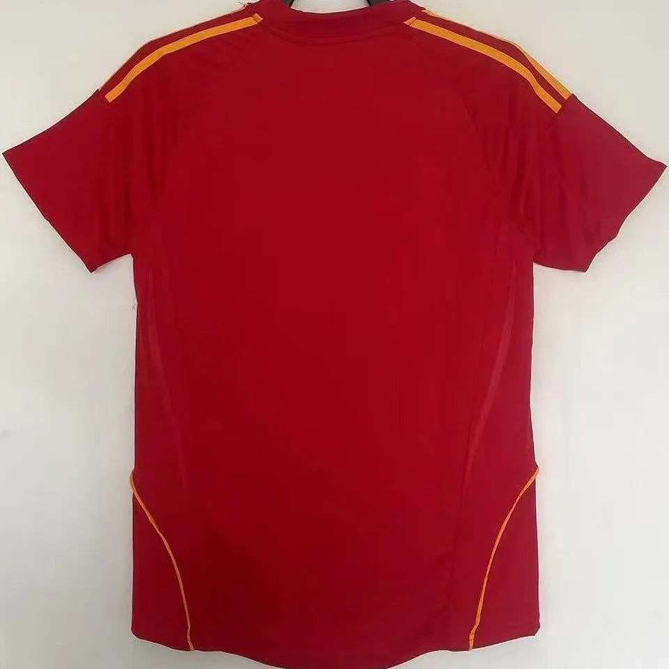 2008 Spain Home Red Retro Soccer Jersey Back