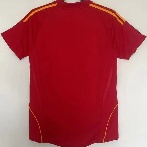 2008 Spain Home Red Retro Soccer Jersey Back