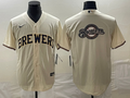 Men's Milwaukee Brewers Cream Home Replica Team Jerseys