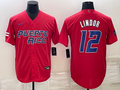 Men's 2023 World Baseball Classic #12 Francisco Lindor Puerto Rico Red Jerseys