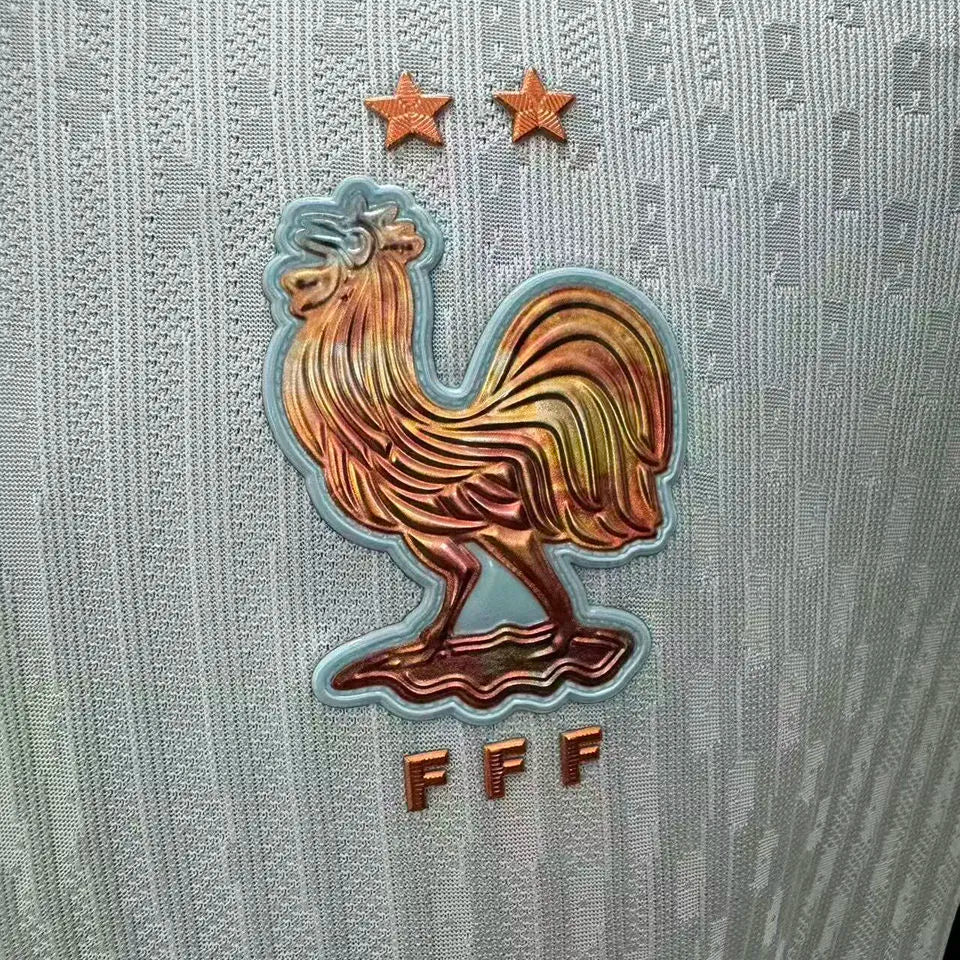 2026/27 France Away Player Version Long Sleeve Soccer Jersey Detail 1