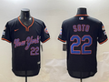Men's New York Mets Juan Soto #22 Black Replica Player Jerseys