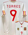 TORRES #9 Spain Away White Retro Soccer Jersey 2011/12 （Have 2010 World Cup Champion Patch 带胸前2010世界杯冠军章)★★ Front
