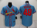 Men's St. Louis Cardinals Harrison Bader #48 Blue Replica Baseball Jerseys