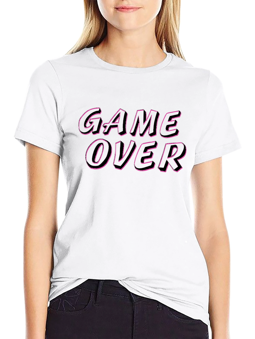 Game Over Graphic Tee - Black Casual T-Shirt