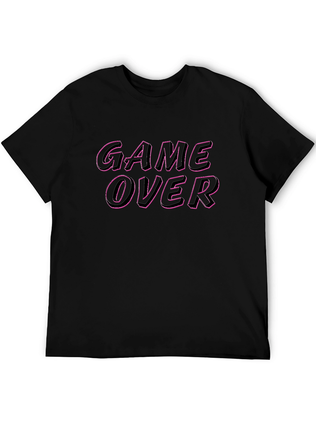 Game Over Graphic Tee - Black Casual T-Shirt