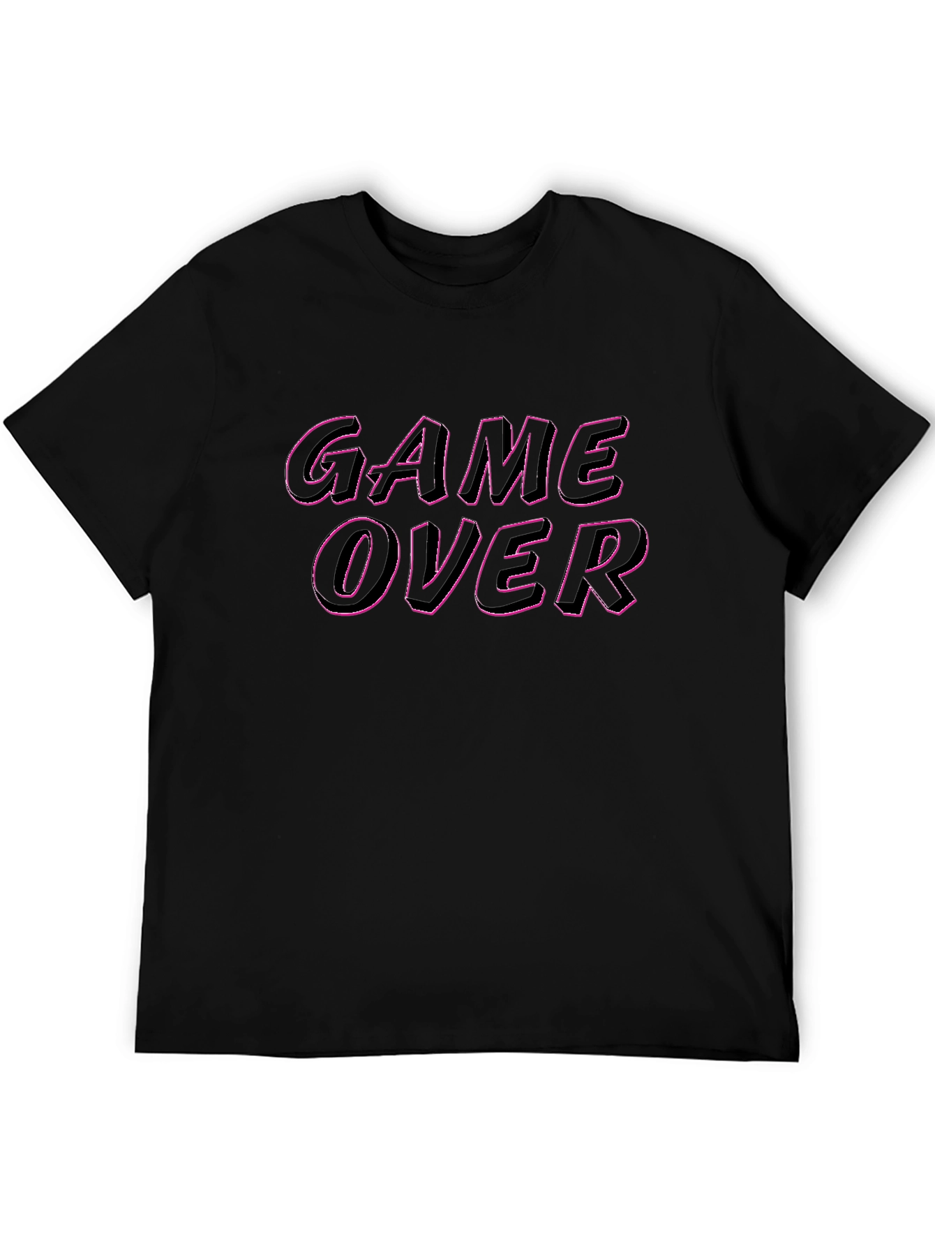 Game Over Graphic Tee - Black Casual T-Shirt