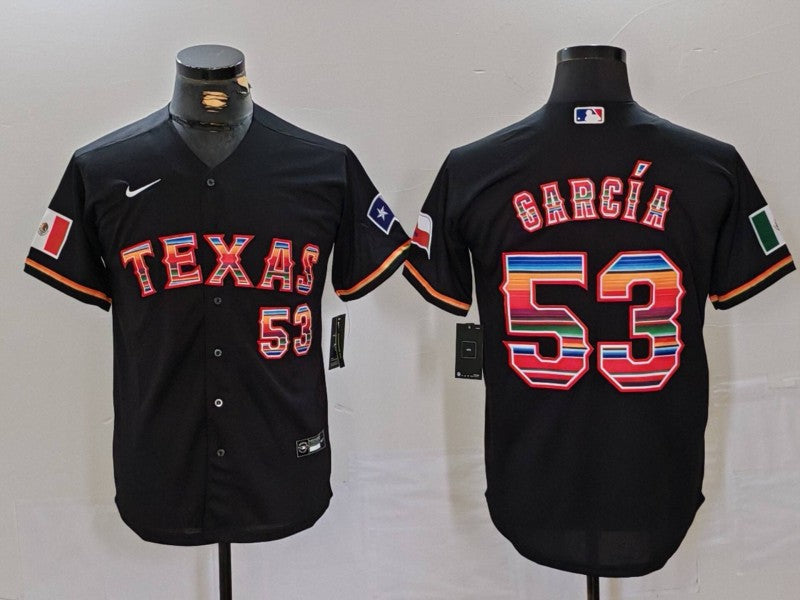 Men's Texas Rangers Adolis Garcia #53 Black Limited Player Jerseys
