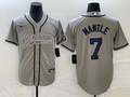 Men's New York Yankees Mickey Mantle #7 Gray Player Jerseys Joint Edition