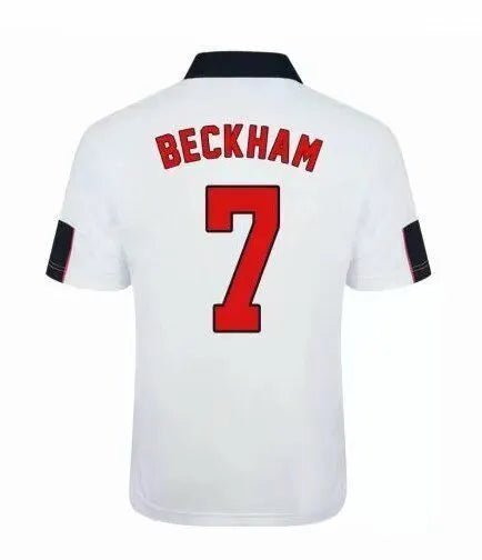 1998 England Home White Retro Soccer Jersey Detail 1
