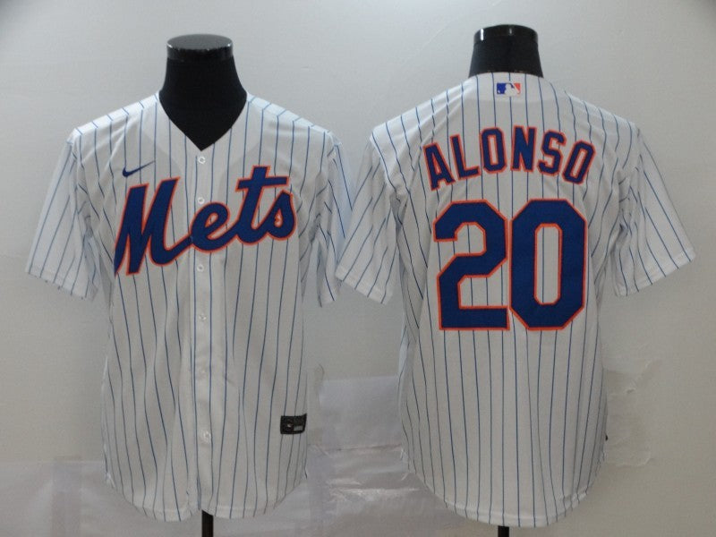 Men's New York Mets Pete Alonso #20 White Replica Baseball Jerseys