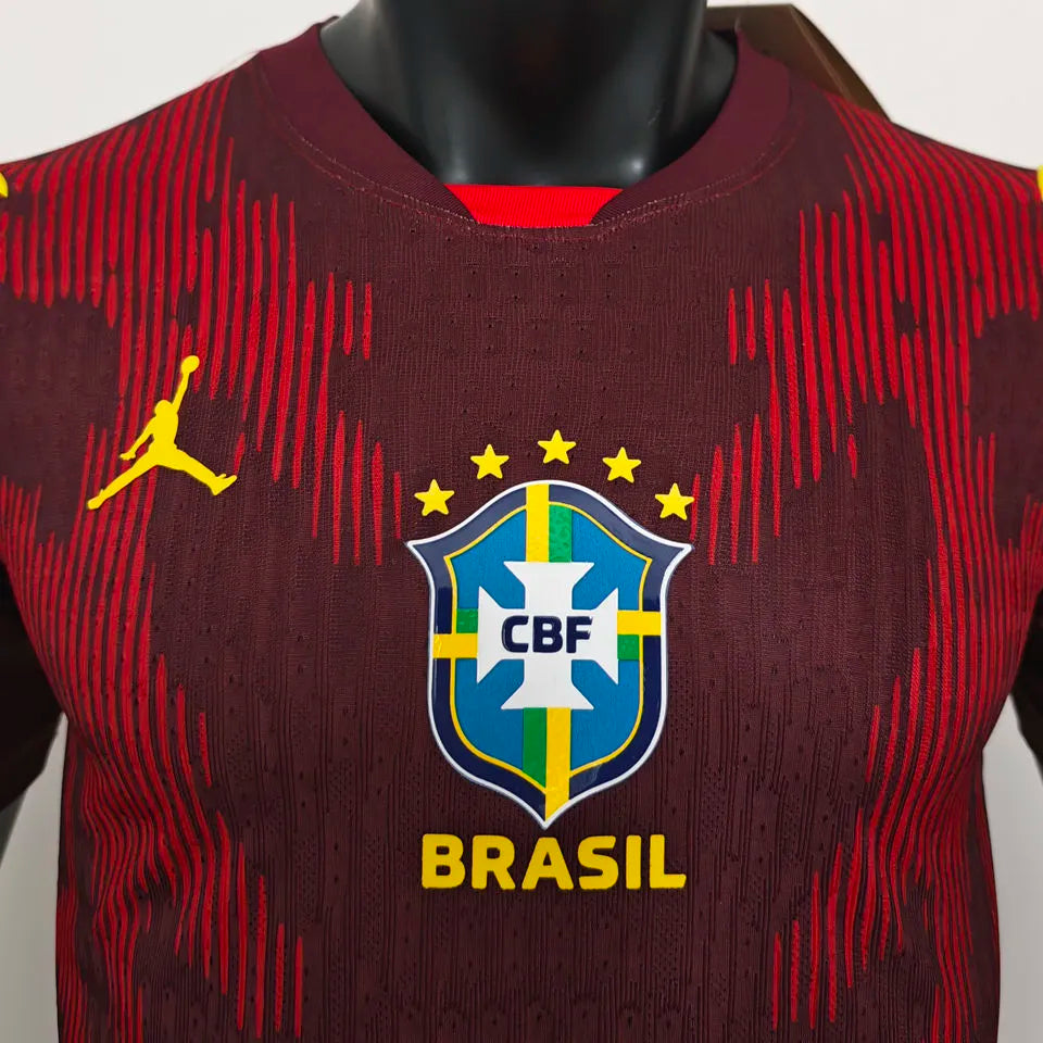2026/27 Brazil Special Edition Red Player Version Soccer Jersey Detail 1