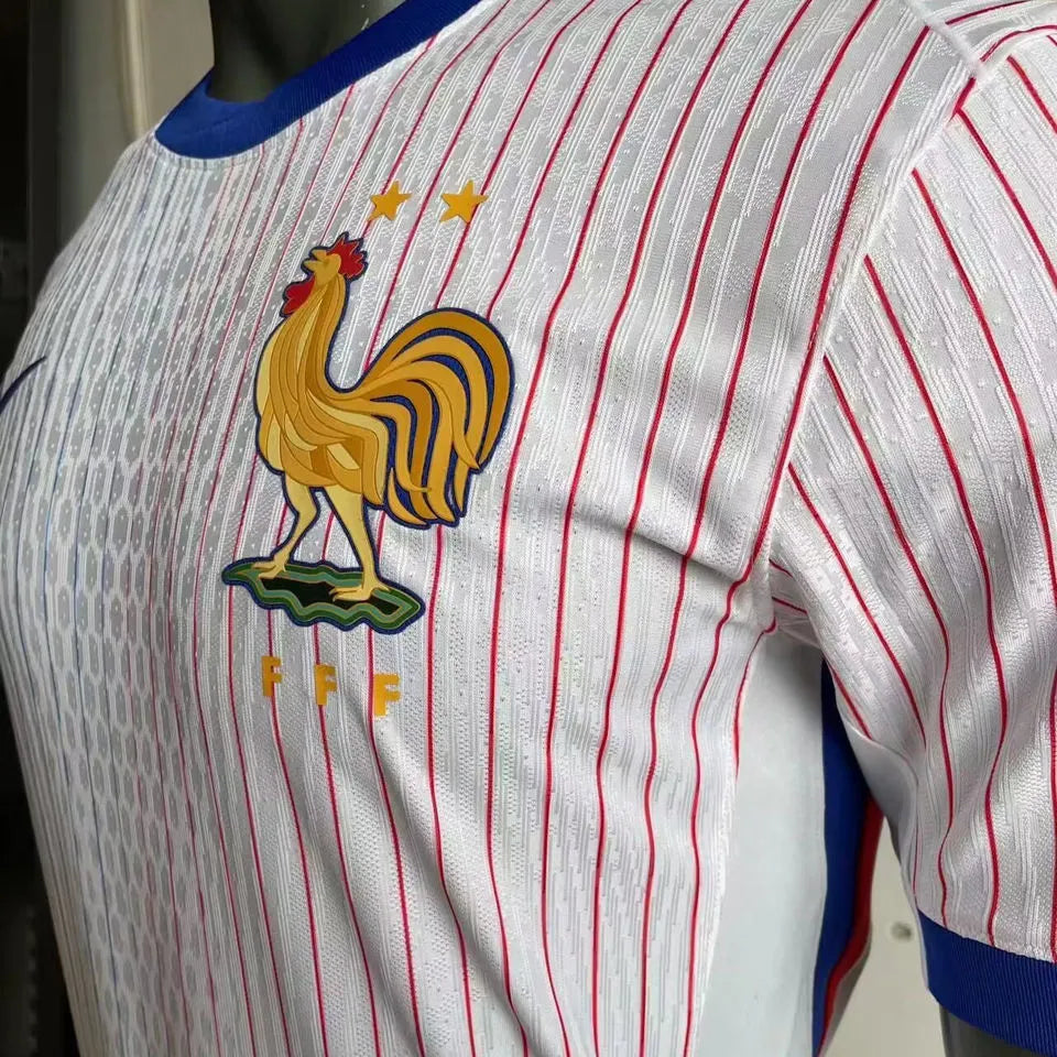 2024//25 France Away White Player Version Soccer Jersey Detail 1