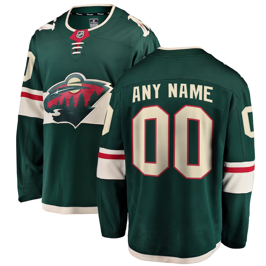 Men's Minnesota Wild Green Home Breakaway Custom Jerseys