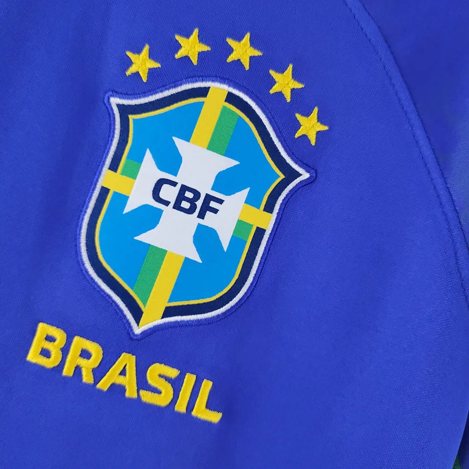 NEYMAR JR #10 Brazil Away Blue Fans Jersey 2022/23 ★★ Detail 4