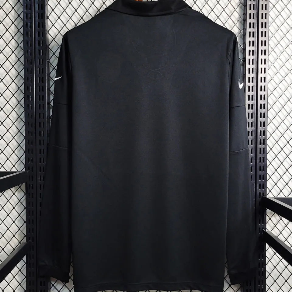 2004 Brazil Special Edition Black Retro Long Sleeve Jersey Back
