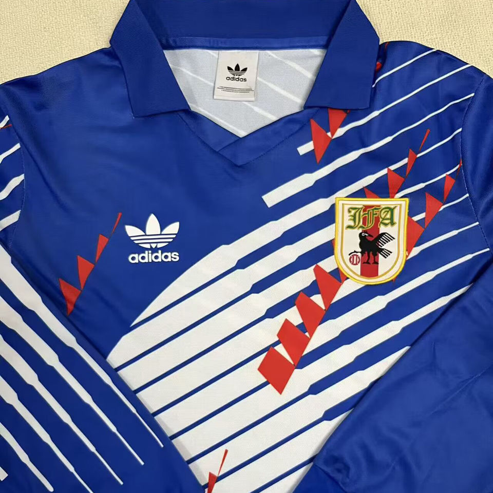 1993 Japan Home Blue Retro Long Sleeve Soccer Jersey Item NO.: 2153826 Detail 1