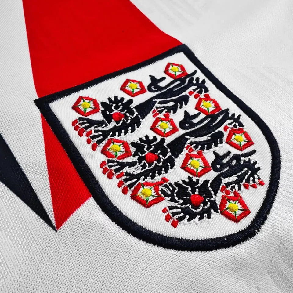 1992 England Home White Retro Soccer Jersey Detail 2