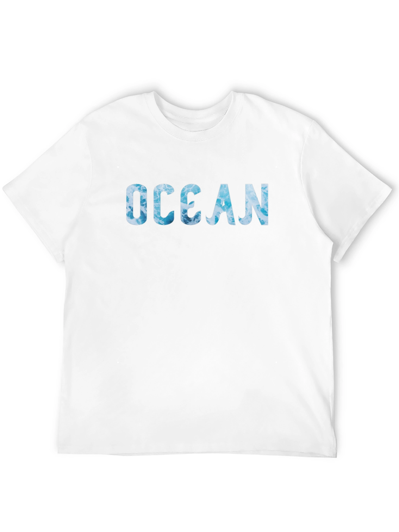 Ocean Wave Print Black T-Shirt