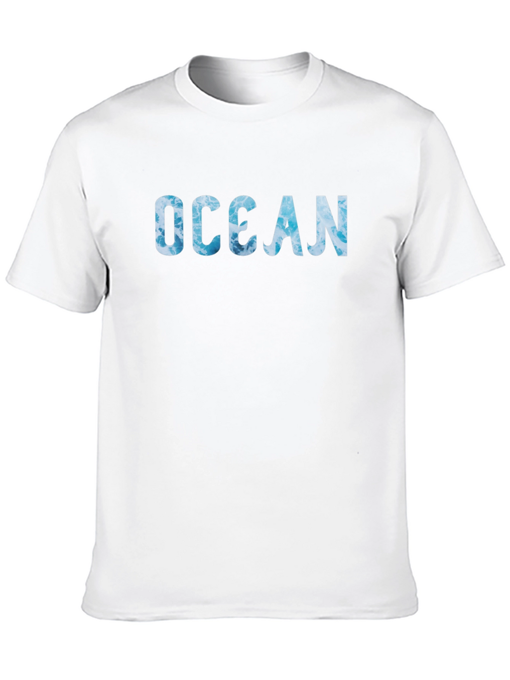 Ocean Wave Print Black T-Shirt