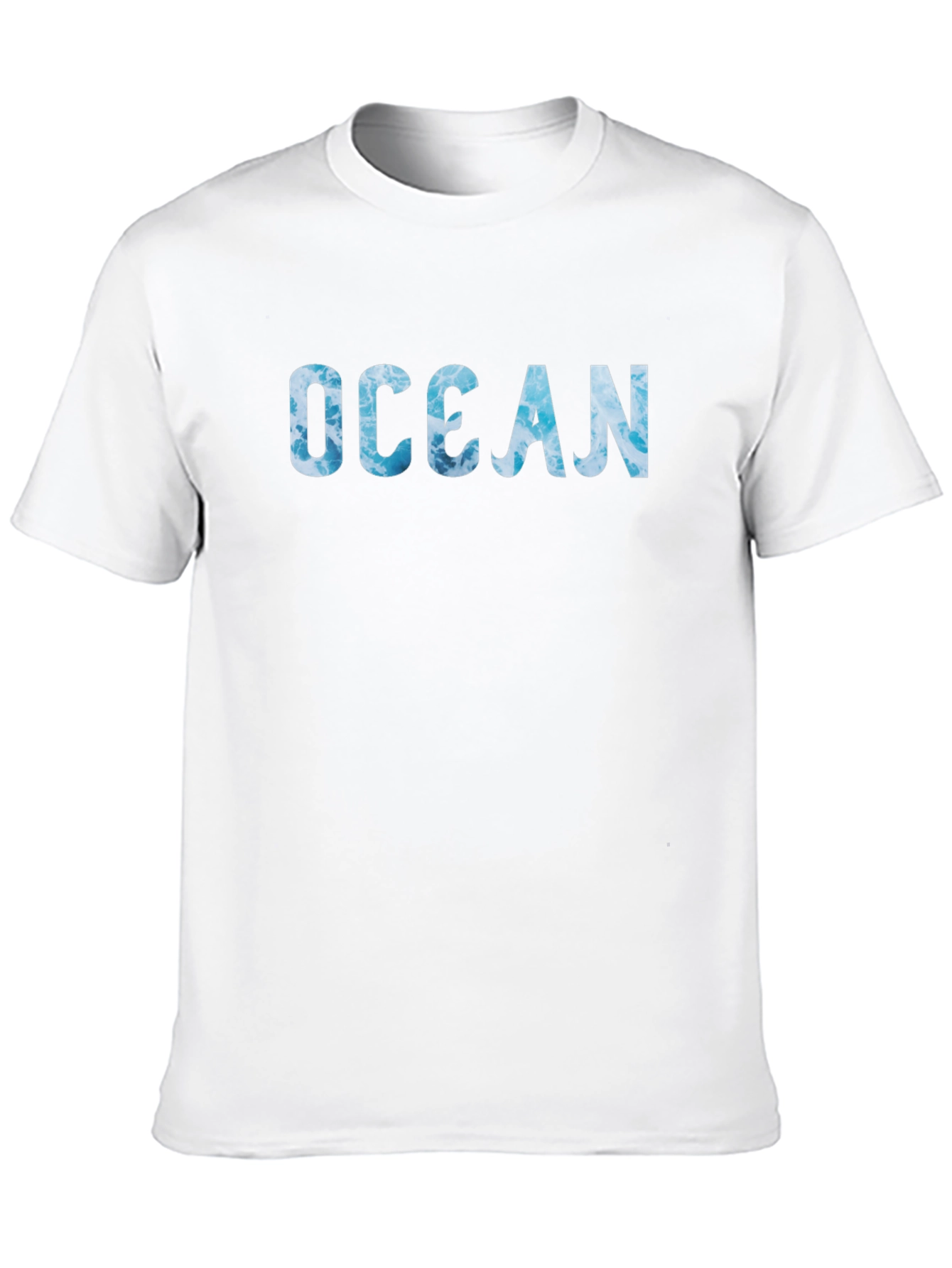 Ocean Wave Print Black T-Shirt