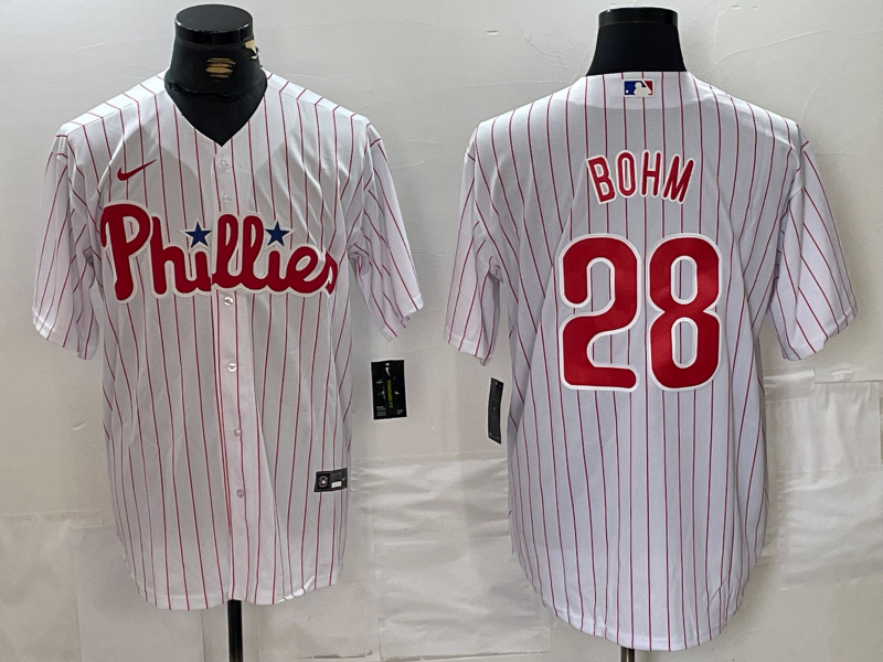 Men's Philadelphia Phillies Alec Bohm #28 White Replica Player Jerseys