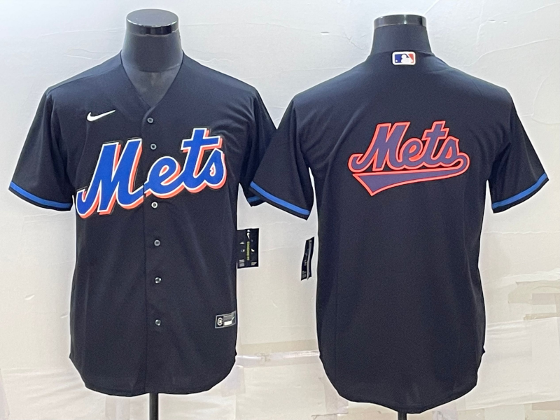 Men's New York Mets Black 2022 Alternate Replica Team Jerseys