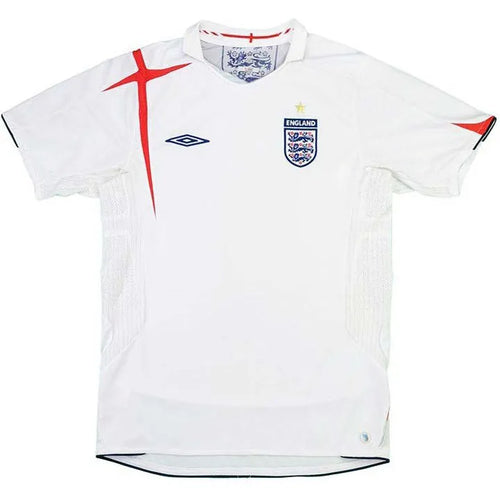 2006 England Home White Retro Soccer Jersey Front