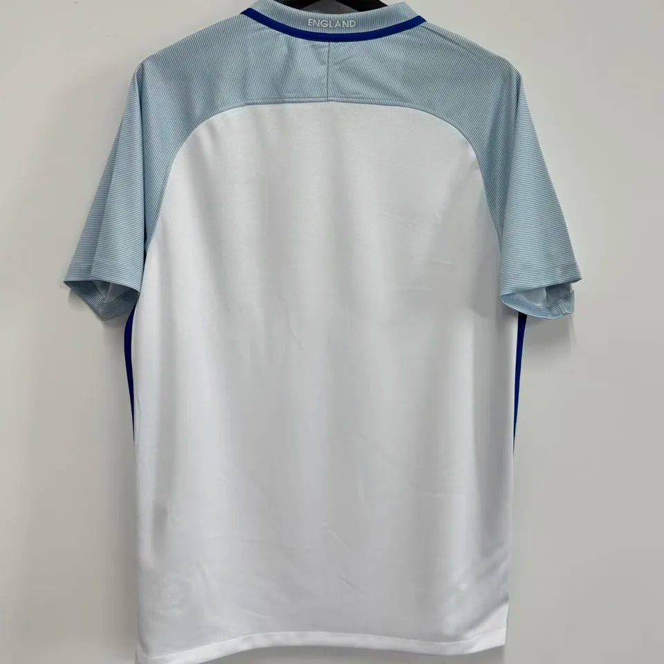 2016 England Home White Retro Soccer Jersey Back